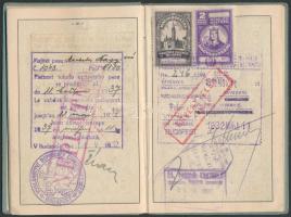 1932 Csehszlovák útlevél rengeteg bejegyzéssel, vízummal / Czechoslovakian passport