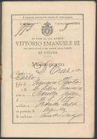 1901 Olasz útlevél / 1901 Italian passport