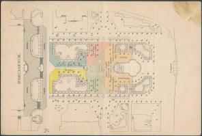 1896 Részvételi jegy az Ezredéves Kiállítás ünnepélyes megnyitójára, helyszínrajzzal és programmal (...