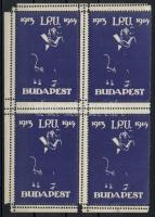 1914 IPU levélzáró, kék szín négyestömbben