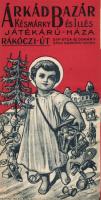 1920 körül Reklám színes számolócédula Árkád Bazár