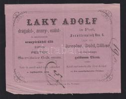 cca 1870 Laky Adolf ékszerész reklámos számla / Jeweller invoice