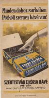 1920 Reklám Szent István cikória kávé színes számoló cédula
