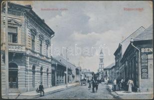 Rimaszombat Kossuth street with the shop of Hollósy (EK)
