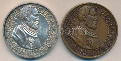 Tóth Sándor (1933-) 1984. "Báthori Gábor/Erdély Fejedelme" Br és Ag(835) emlékérem pár (d=...