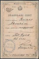 1891 Igazolási jegy rongyszedő részére / Id