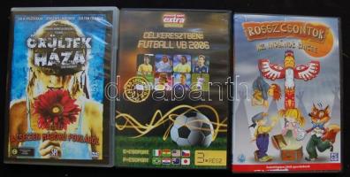 Nagy bolhapiac tétel: műsoros DVD-k, szélhárfa, régi sörös üveg, barkács kellékek, képeslapok, likőr...