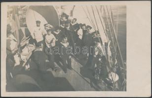 K.u.K. battleship, drinking on the board, photo