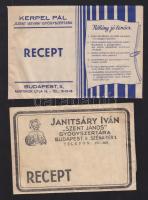 1947 2db gyógyszertári recept eredeti receptes borítékban