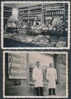 cca 1940  2db Budapesti vegyeskereskedésről készült fotó 6x9cm