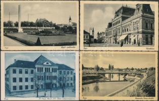 Baja - 4 db jó állapotú városképes lap a negyvenes évekből