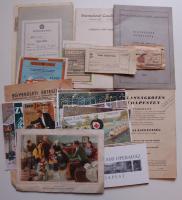 cca 1918-1960 Egy tételnyi papírrégiség: "Hangya" szövetkezeti fejléces levél, Békekölcsön igazolás, Tájékoztató házasságkötéshez Budapesten, Zwack J. és Társai reprint számlapapírok, stb.