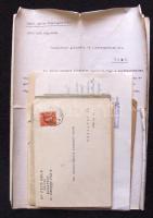 Egy tételnyi papírrégiség a II. világháború alatti és utáni évekből: igazolás a Carpathia cég nem zsidóiparos voltáról, vallomás, rádióműsorvevő-engedély, gazdasági és egyéb hivatalos levelek, és okiratok, takarékbetétkönyv stb.