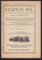 1927 Rádió Amatőr c. újság hiányos száma. Márton Pál okleveles gépészmérnök reklámjával