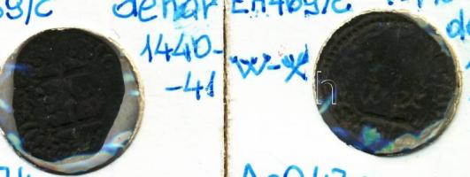 1440-1441. Denár Ag (2x) "I. Ulászló" (0,43g/0,74g) T:3 Huszár 598.,Unger II.: 469.c,Epszilon