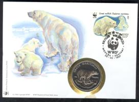 1986. "30 éves a WWF-Jegesmedve" ffém emlékérem  érmés borítékon szovjet bélyeggel + bélyegzővel T:BU