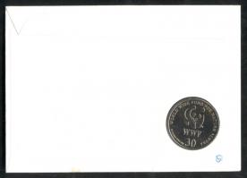 1986. "30 éves a WWF-Tigris" ffém emlékérem  érmés borítékon orosz bélyeggel + bélyegzővel...