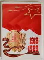 1918-1989  18 darabos szovjet gyufacímke sorozat eredeti gyűjtődobozban