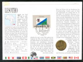 Lesotho 1979. 5L érmés, bélyeges borítékon + hátlapon elsőnapi bélyegzős ENSZ bélyeggel, ismertetőve...