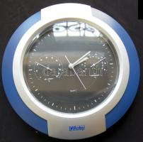 Quartz falióra barométerrel és hőmérővel dobozban d:29cm