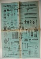 1936 Mátrai Antalné és Tsai. tűzoltószer és létraüzem Ktt. reklámkatalógus-plakát közepén kis lyukkal 40x60 cm
