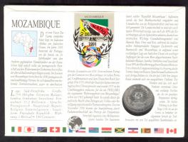 Mozambik 1986. 20M érmés, bélyeges borítékon, hátlapon első napi bélyegzős ENSZ bélyeggel T:1
Mozamb...