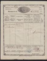 1874 Marhalevél Tiszainoka / Viehpass