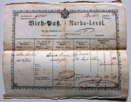 1859 Marhalevél Nagykőrös / Viehpass