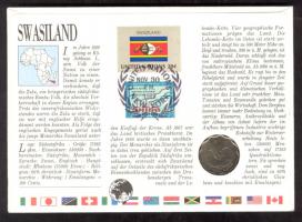 Szváziföld 1986. 20c érmés, bélyeges borítékon, hátlapon ENSZ bélyeggel T:1
Swaziland 1986. 20 cents...