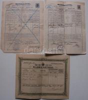 1874 3 db Marhalevél: Szeged + 1890-es évek Szabadbattyán, Pécel / 3 Viehpass
