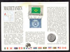 Mauritania 1973. 1/5Ou érmés, bélyeges borítékon, hátlapon ENSZ bélyeggel T:1
Mauritanie 1973. 1/5 O...