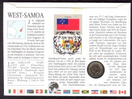Szamoa 1987. 5S érmés, bélyeges borítékon, hátlapon ENSZ bélyeggel T:1
Samoa 1987. 5 Sene, coin lett...