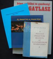 Vegyes statisztikai témájú könyv tétel: Magyarország történeti demográfiája 896-1995, Magyarország: Az átmenet évei-az átmenet tényei 1990-2004, A dolgozó parasztság helyzete az ellenforradalmi rendszerben, és egy Képes politikai és gazdasági világatlasz