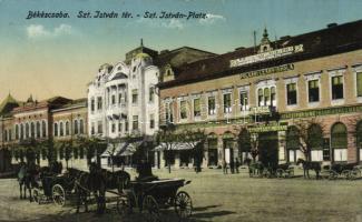 Békéscsaba Szent István tér, Polgári leányiskola, Áruforgalmi részvénytársaság, Maider Vilmos fényképészeti műterme