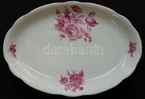 24 darabos komplett kézzel festett sorszámozott virágmintás jelzett Zsolnay porcelán étkészlet  hibátlan állapotban tányérokkal, tálakkal, sótartóval, stb. / Handpainted numbered Zsolnay dinner set in flawless condition with plates, bowls, salt cellar, etc.