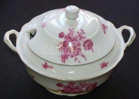 24 darabos komplett kézzel festett sorszámozott virágmintás jelzett Zsolnay porcelán étkészlet  hibá...