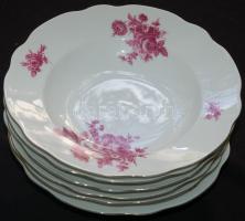 24 darabos komplett kézzel festett sorszámozott virágmintás jelzett Zsolnay porcelán étkészlet  hibá...