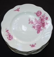 24 darabos komplett kézzel festett sorszámozott virágmintás jelzett Zsolnay porcelán étkészlet  hibá...