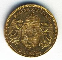 1911KB. 10K Au "Ferenc József" (3.38g) T:2/2- ph. Hungary 1911. 10 Kronen Au "Franz Joseph I" Kremnitz (3.38g) C:XF/VF edge error