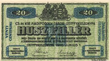 Ostffyasszonyfa/hadifogolytábor 1916. június 1. 20f arab sorozat és sorszámmal "MS" jelzéssel T:I-