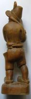 Furulyázó fiú, holland faragott fa szobor /
Dutch boy playing the flute, wooden figure 39cm