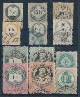 1858-1891  12db klf illetékbélyeg