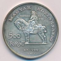 1990. 500Ft Ag "Mátyás király-Beatrix" T:BU Dísztokban