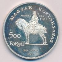 1990. 500Ft Ag "Mátyás király-Beatrix" T:PP Dísztokban