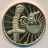 1993. "Atilla Isten Kardja / Ősbemutató 1993. Aug.20." aranyozott emlékérem (43mm) T:PP