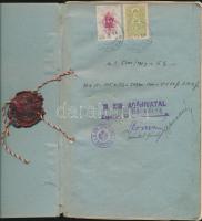 1935 Illetékbélyeggel ellátott adónyilvántartás Kapuvár adóhivatal pecsétjével