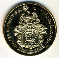 Lebó Ferenc (1960-) 1991. "Magyar Reformátusok II. Világtalálkozója" aranyozott emlékérem (43mm) T:BU