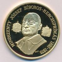 Bognár György (1944-) 1991. "Mindszenty József Bíboros Hercegprímás 1892-1975" aranyozott emlékérem (43mm) T:PP
