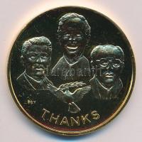 Bognár György (1944-) 1989. "Vasfüggöny / Berlini fal" aranyozott emlékérem (43mm) T:BU