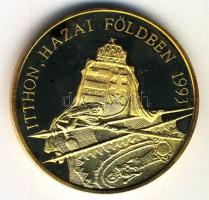 Bognár György (1944-) 1993. "Vitéz Nagybányai Horthy Miklós / Itthon hazai földben" aranyozott emlékérem (43mm) T:PP